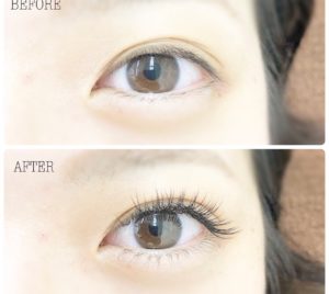 まつ毛エクステを付けて一気に華やかなお目元へ！カラーエクステもあります。